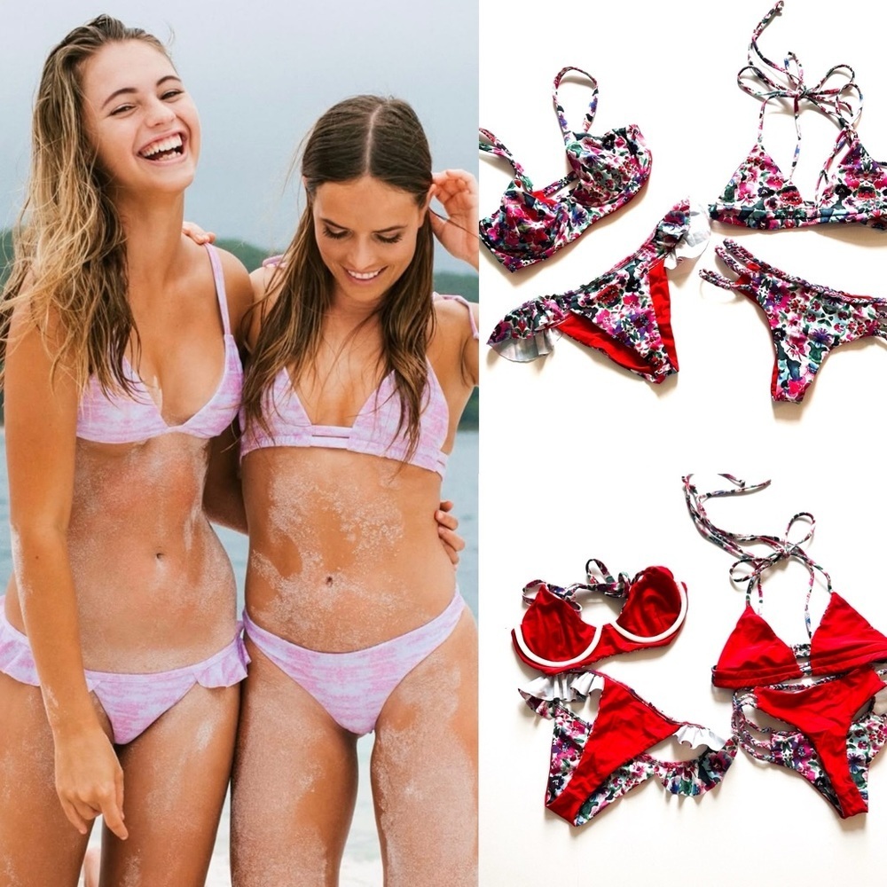 NWOT Eviekini Hidden Paradise
Collection 4 PIECE Reversible Bikini Set S/M